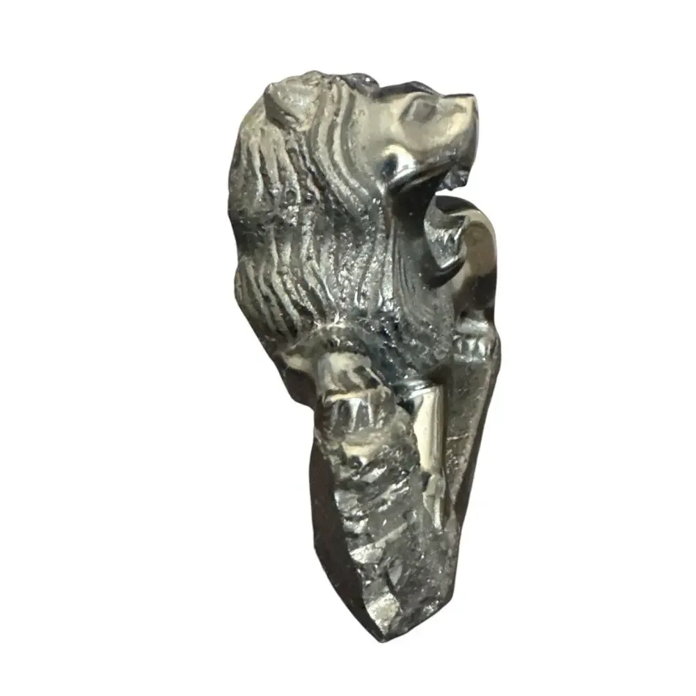 Rare Vintage Hand Carved Anthracite Coal Vietnamese Lion Figurine